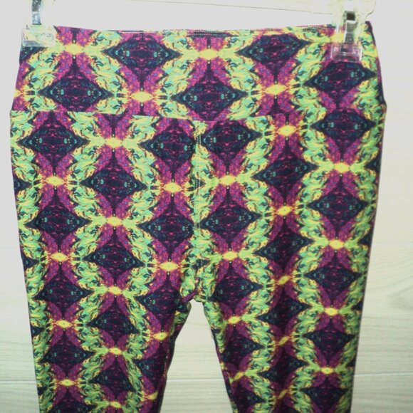 LuLaRoe Leggings Women's One Size Abstract Green, Pink Magenta, Blue NEW w/ Tag - Picture 1 of 7
